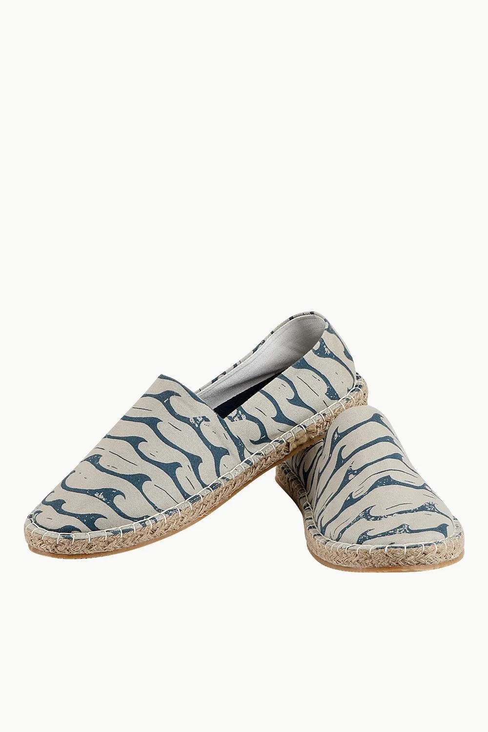 Men's Sea Print Beige Espadrilles