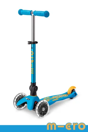 Micro Mini Foldable LED Scooter - Ocean Blue