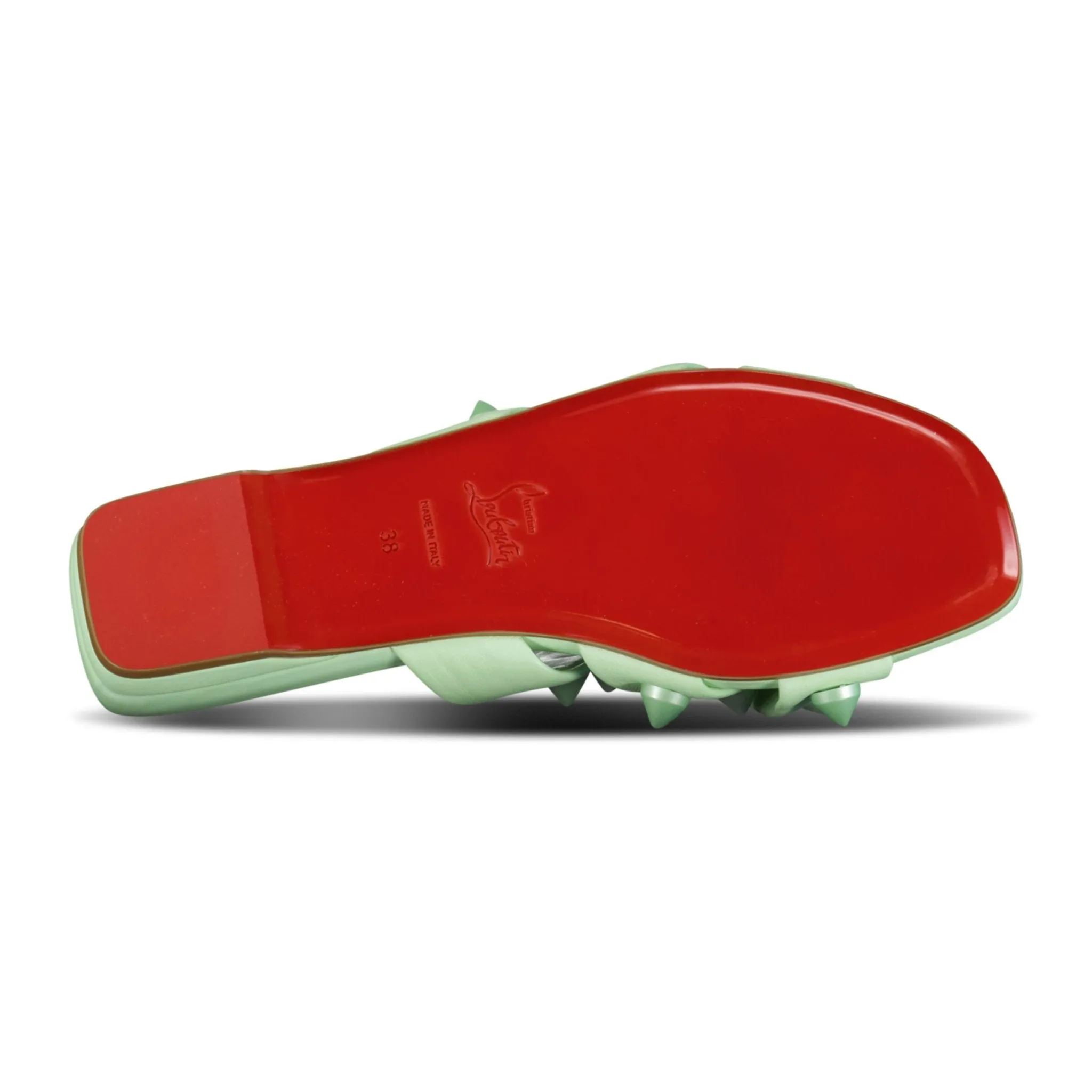 Miss Spika Club Leather Sliders Green