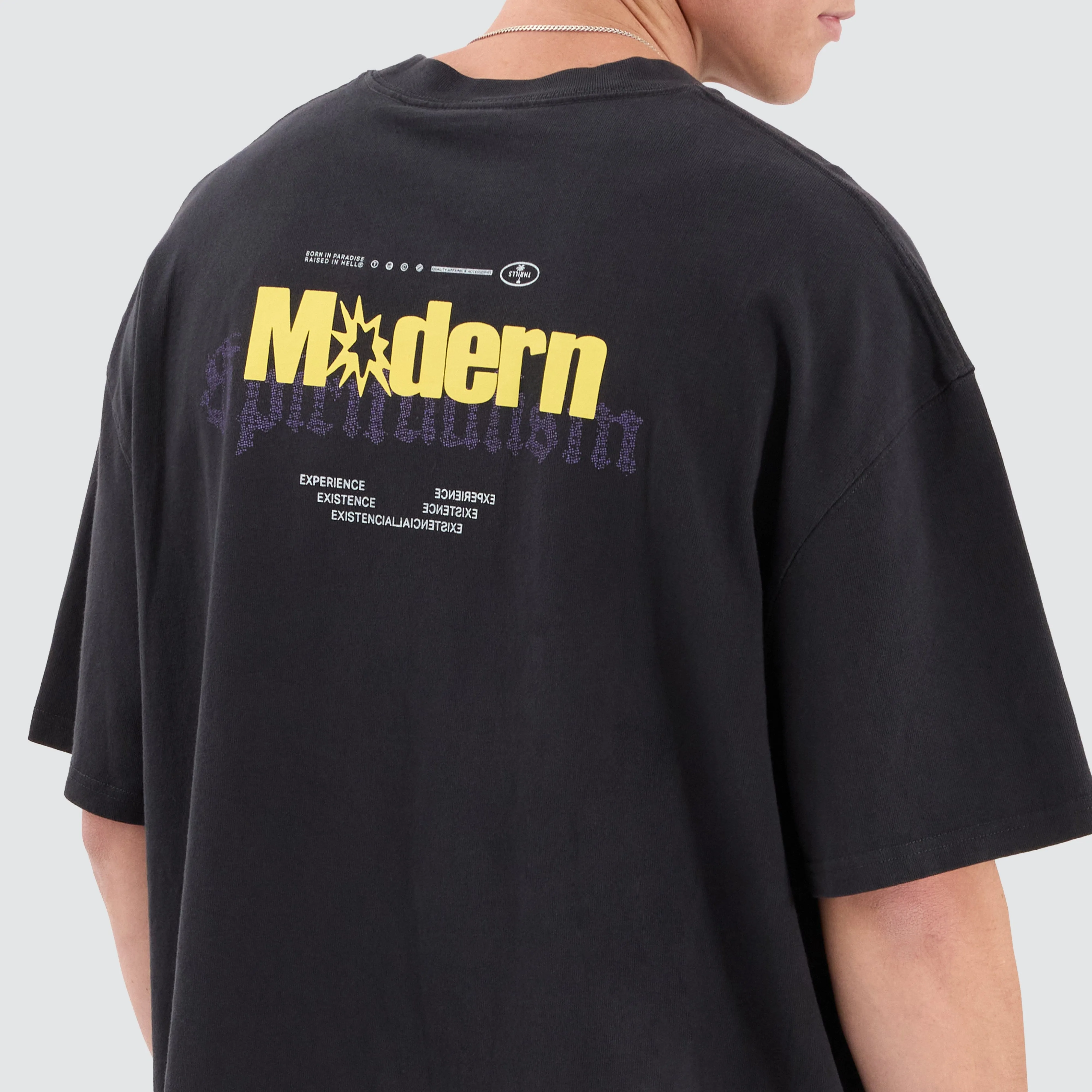 Modern Spiritualism Box Fit Oversized Tee Black