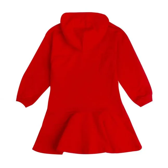 Moschino Girls Poppy Red Fancy Toy Hooded Dress