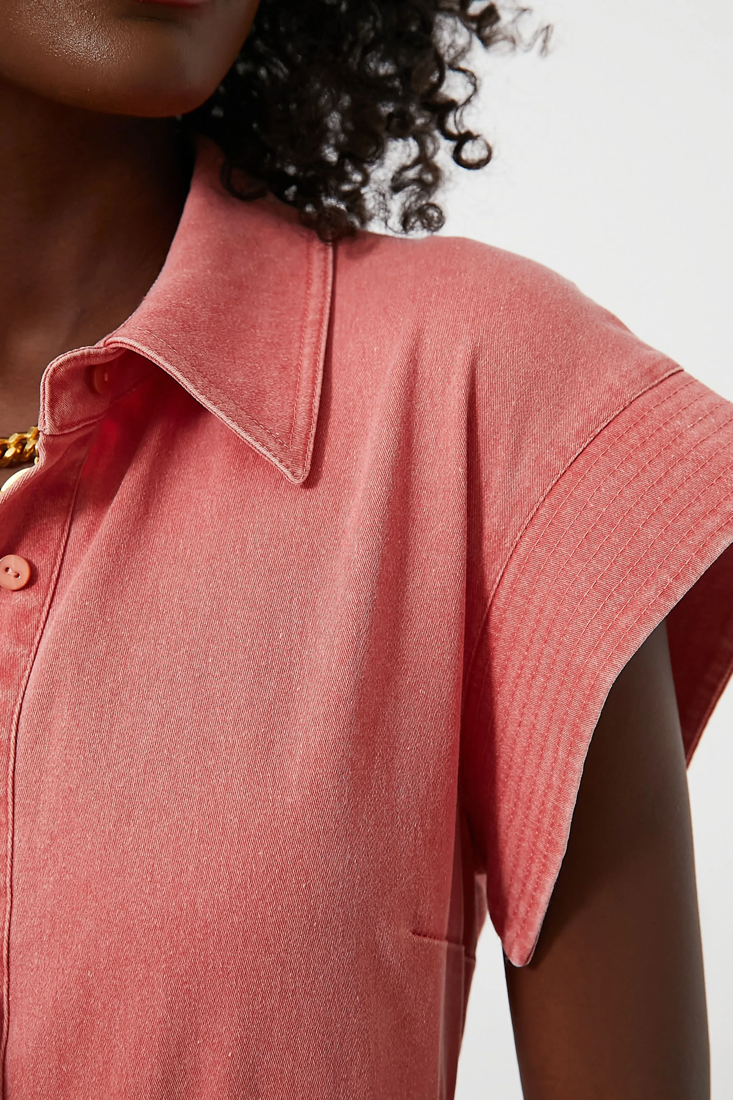 Nantucket Red Stretch Twill Chloe Dress
