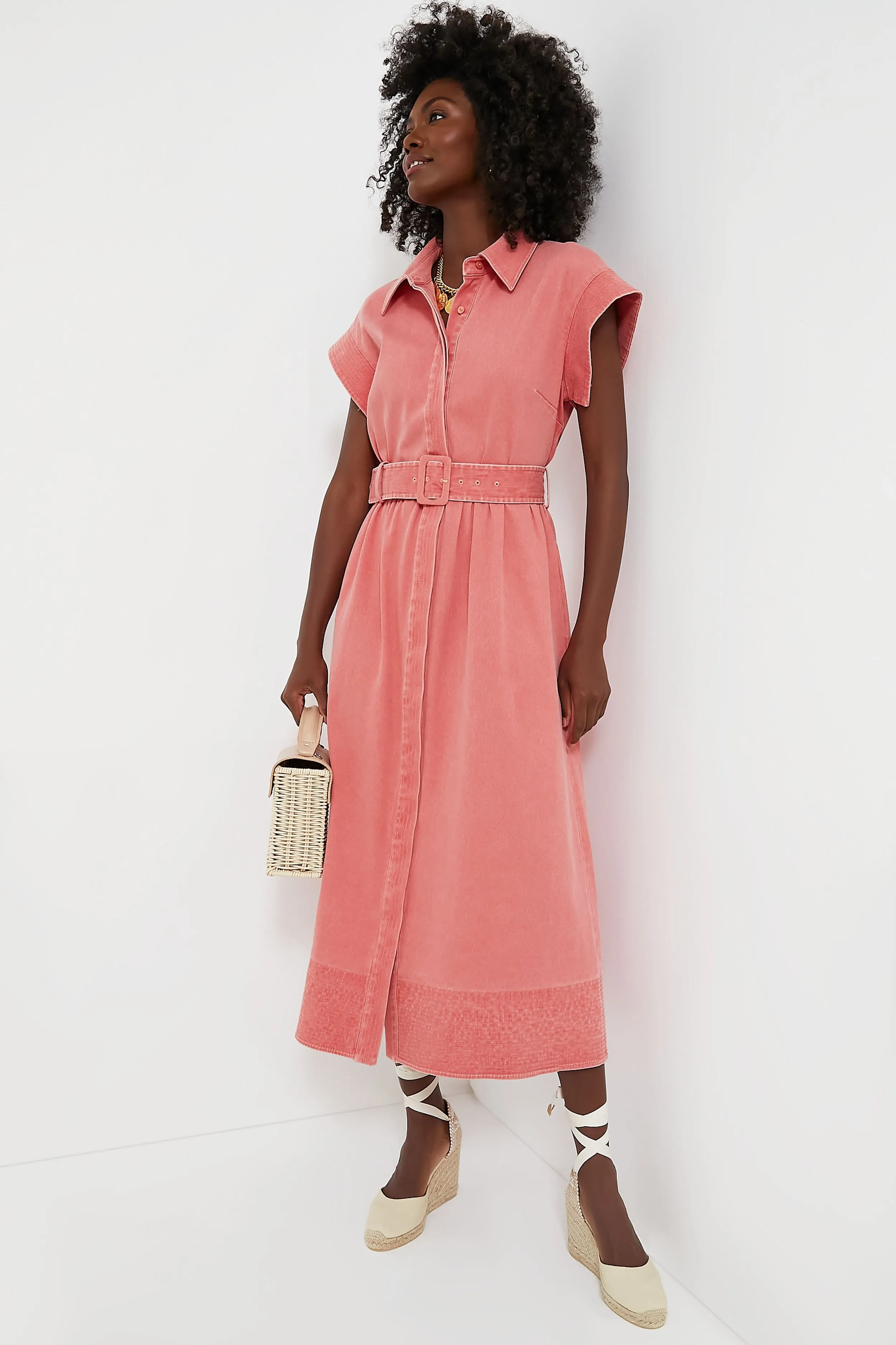 Nantucket Red Stretch Twill Chloe Dress