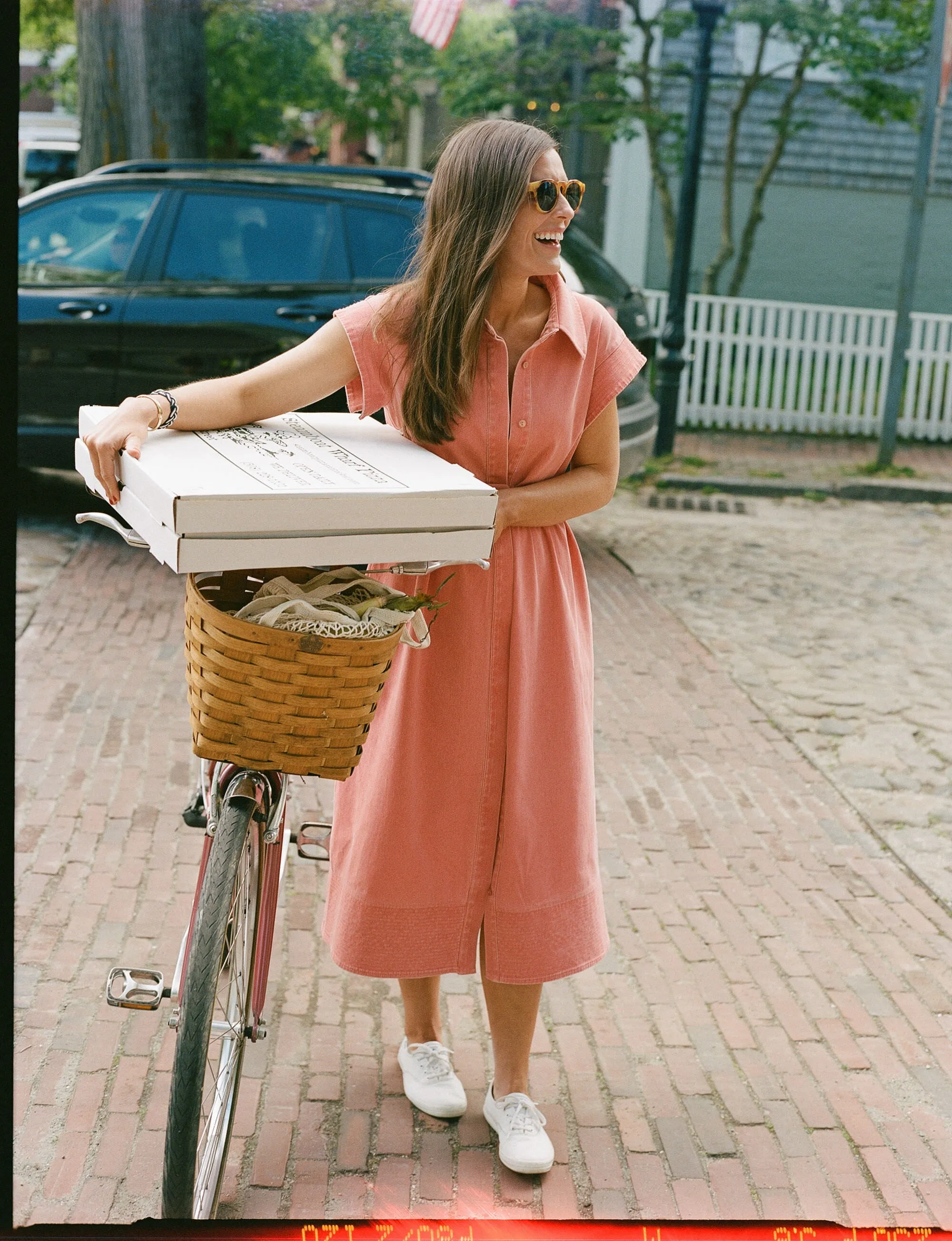 Nantucket Red Stretch Twill Chloe Dress