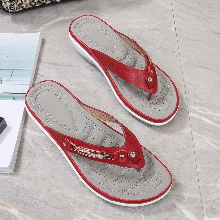 New Fashion Summer Wedges Beach Slides Platform Flip Flops Women's Sandals