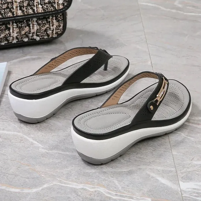 New Fashion Summer Wedges Beach Slides Platform Flip Flops Women's Sandals