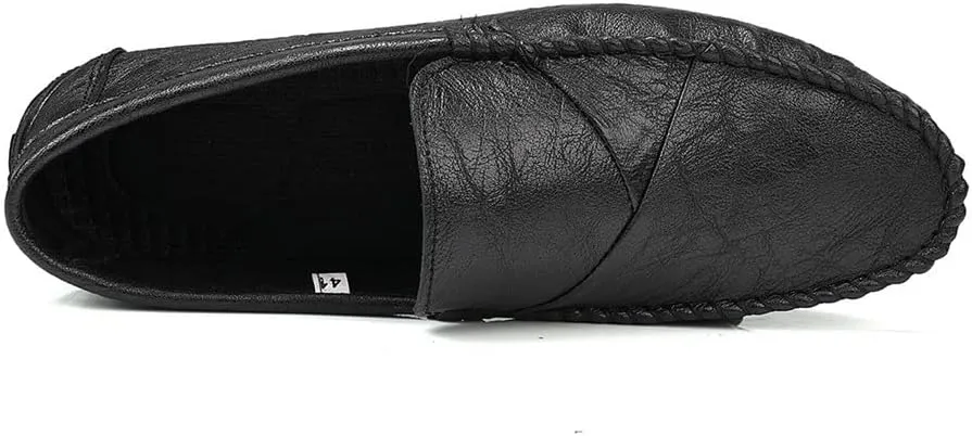 New Men's Loafers Moccasins Shoes Solid Colors Simple Vegan Leather Flat Heel Anti-Slip Flexible Fashion Slip-ons