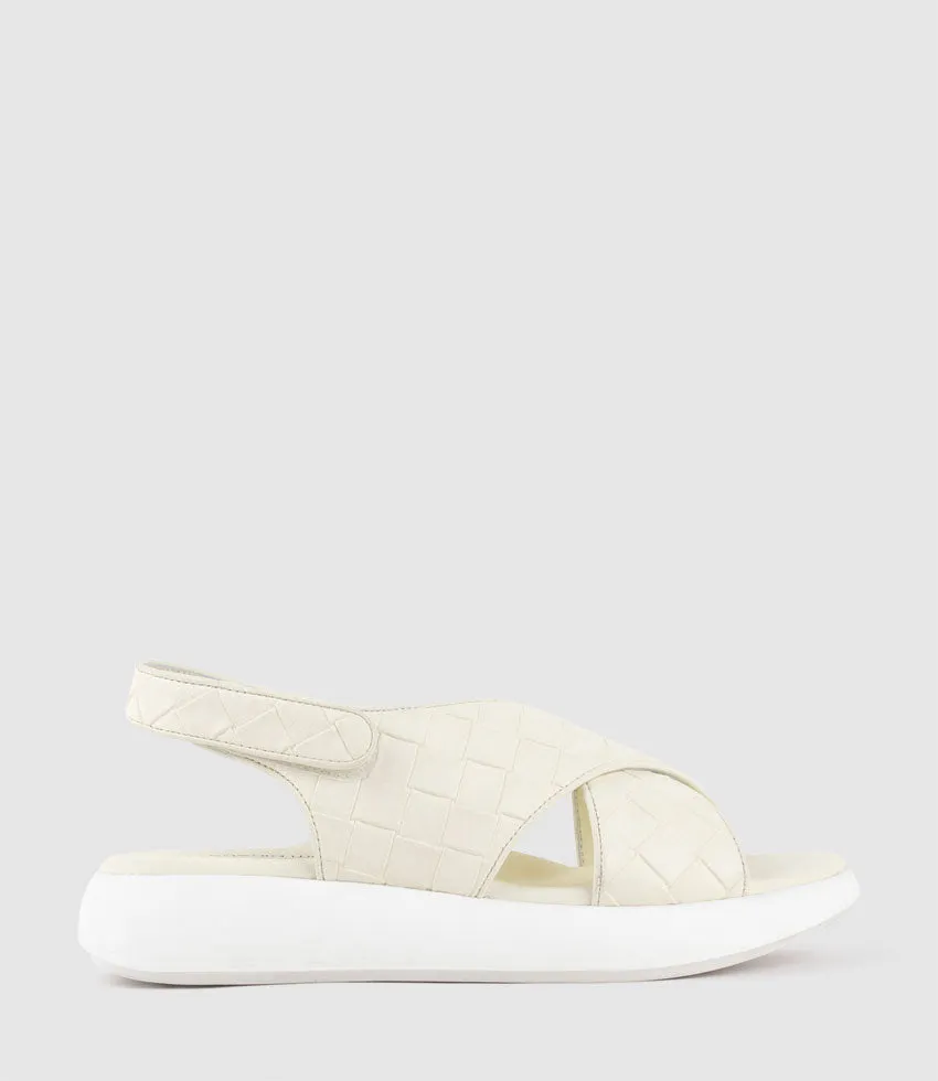 OBAMA Crossover Sandal on Unit in Offwhite Weave