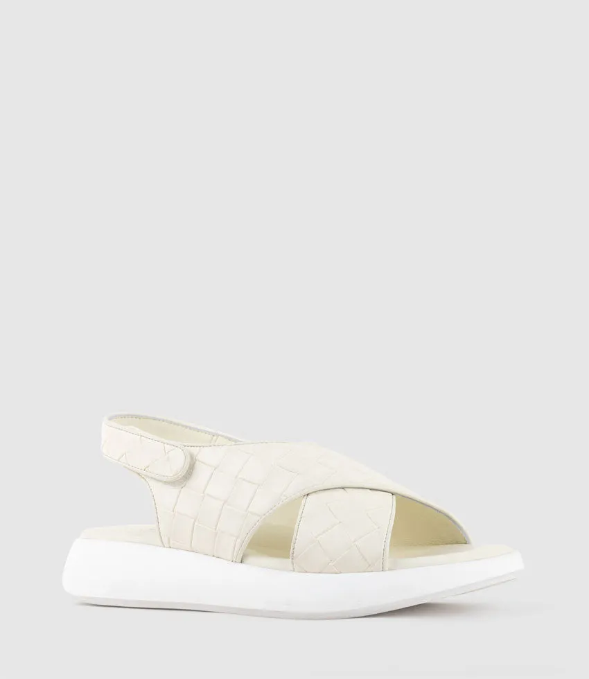 OBAMA Crossover Sandal on Unit in Offwhite Weave
