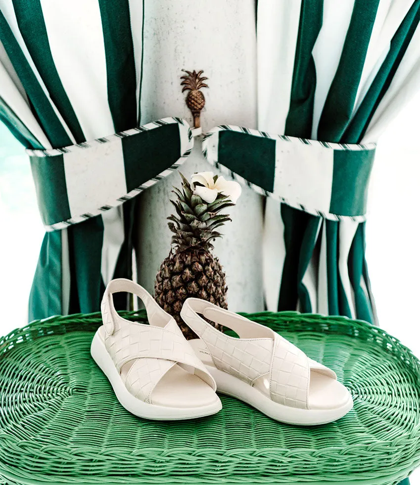 OBAMA Crossover Sandal on Unit in Offwhite Weave
