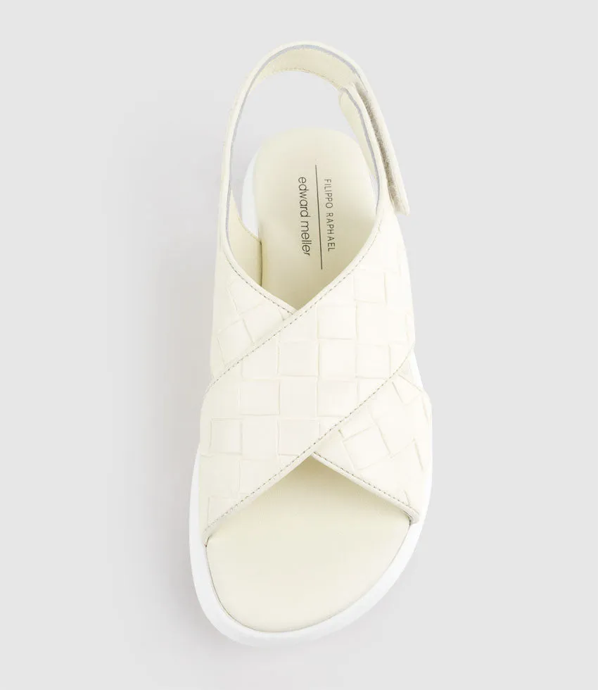 OBAMA Crossover Sandal on Unit in Offwhite Weave