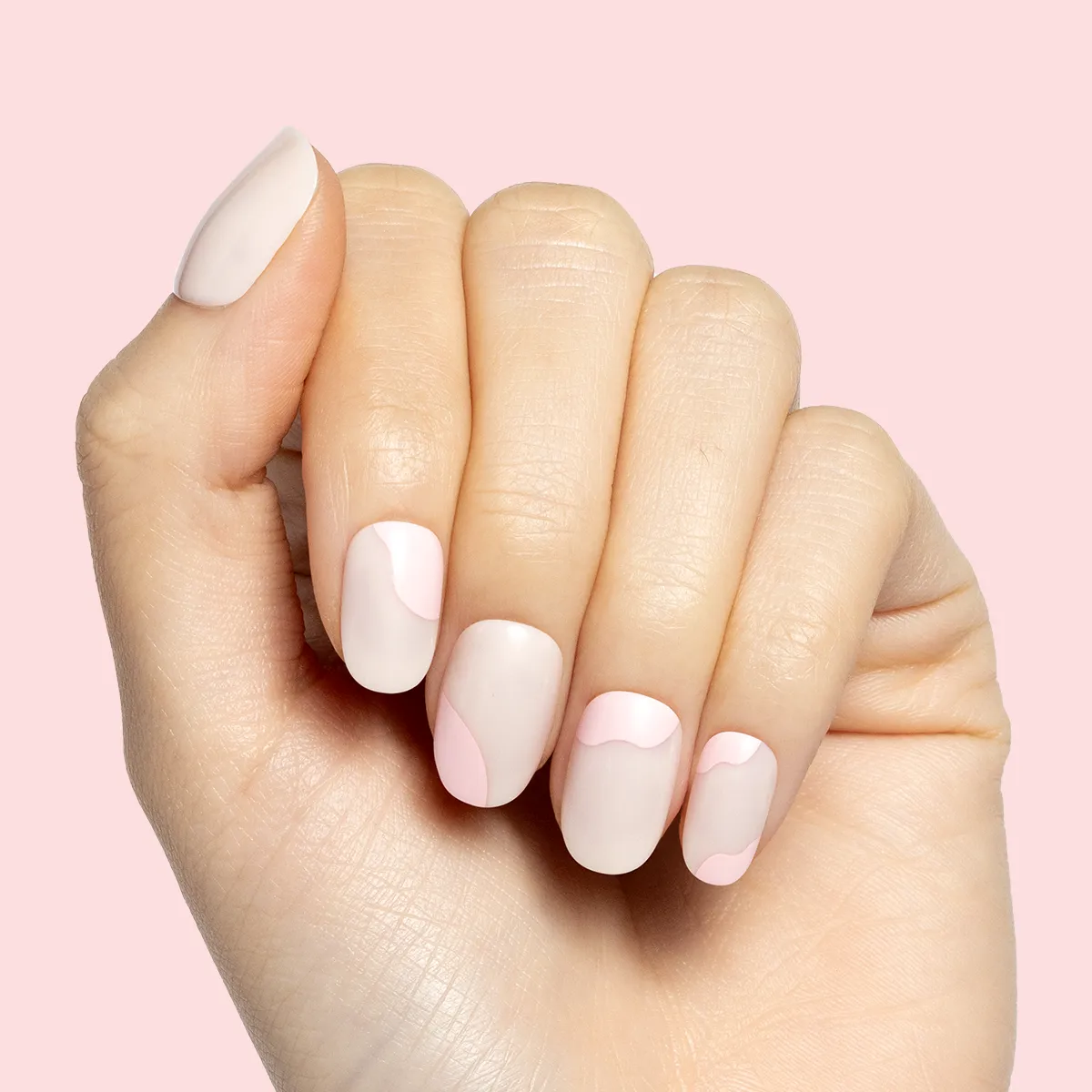 Organic Swirl | Extra Short | Round - Tab Press-On