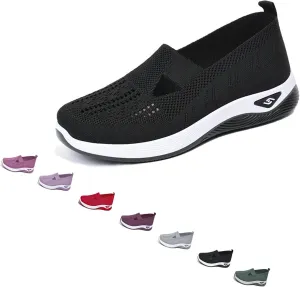 Orthopedic Sneakers for Women Air Cushioned Orthopedic Skateboarding Shoes Walking Shoes Woven Breathable Soft Sole Shoes Arch Support Platform Orthopedic Sneakers