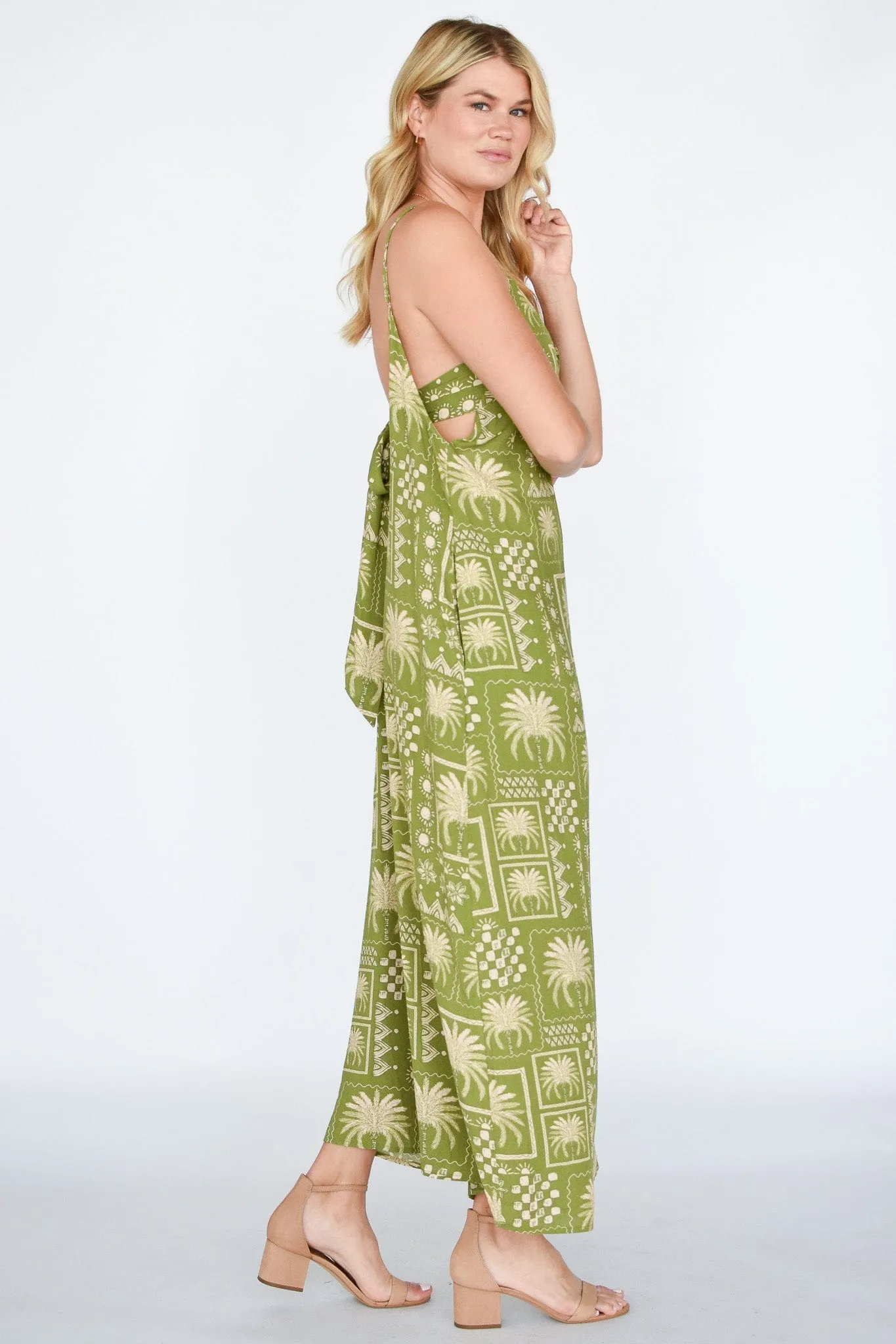 Palm Tile Printed Jumpsuit