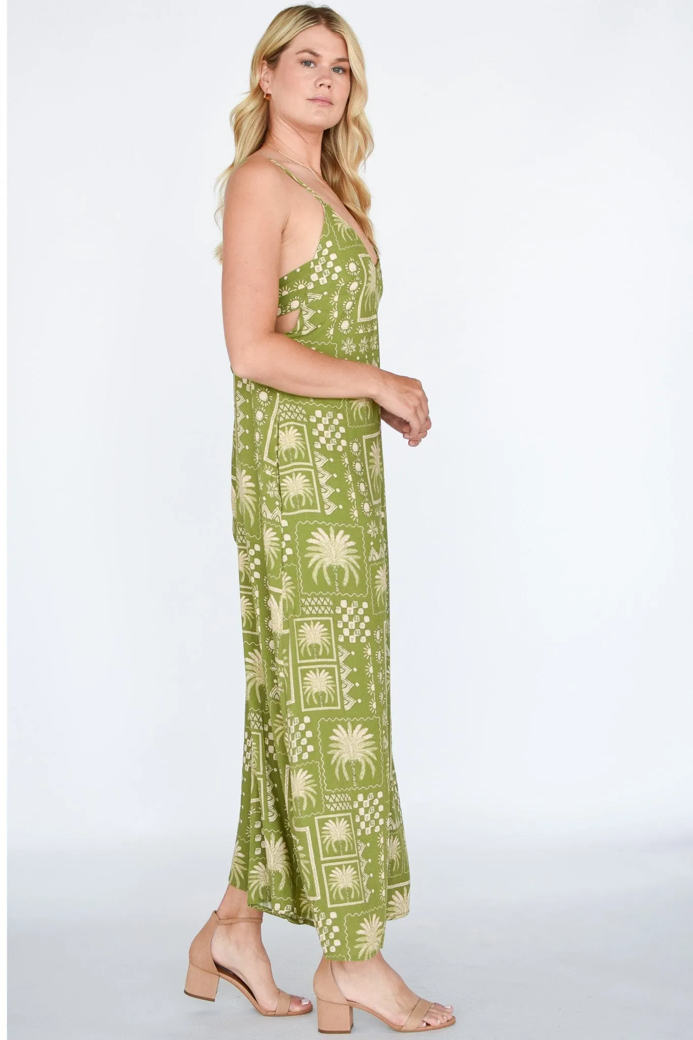 Palm Tile Printed Jumpsuit