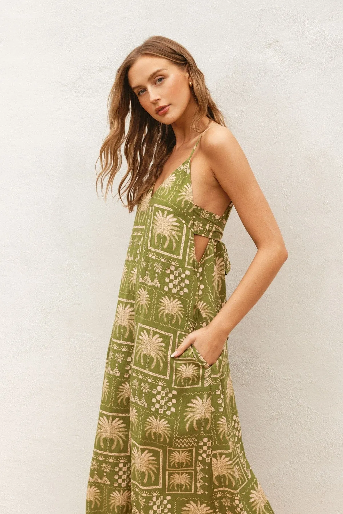 Palm Tile Printed Jumpsuit