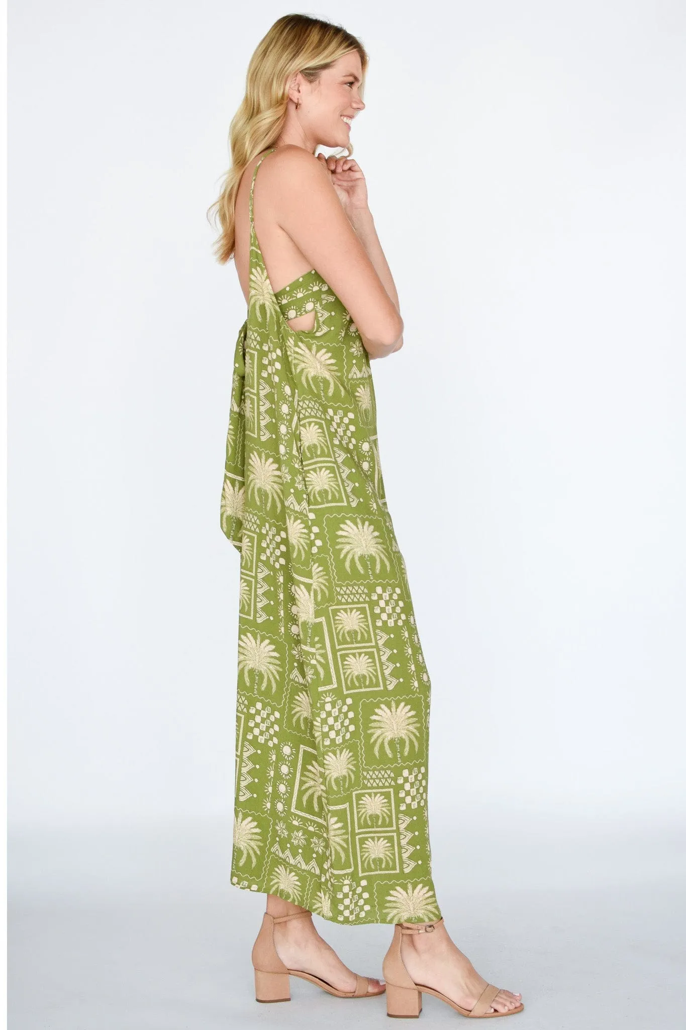 Palm Tile Printed Jumpsuit