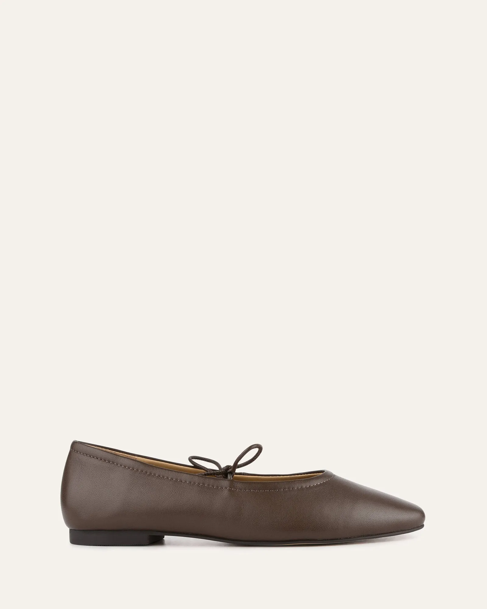 PETAL CASUAL FLATS DARK RYE LEATHER