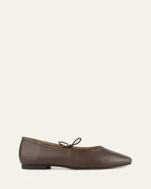 PETAL CASUAL FLATS DARK RYE LEATHER
