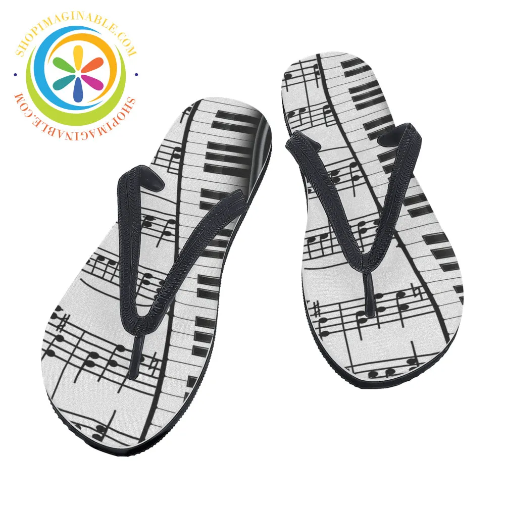 Piano Music Flip-Flops Men's & Ladies