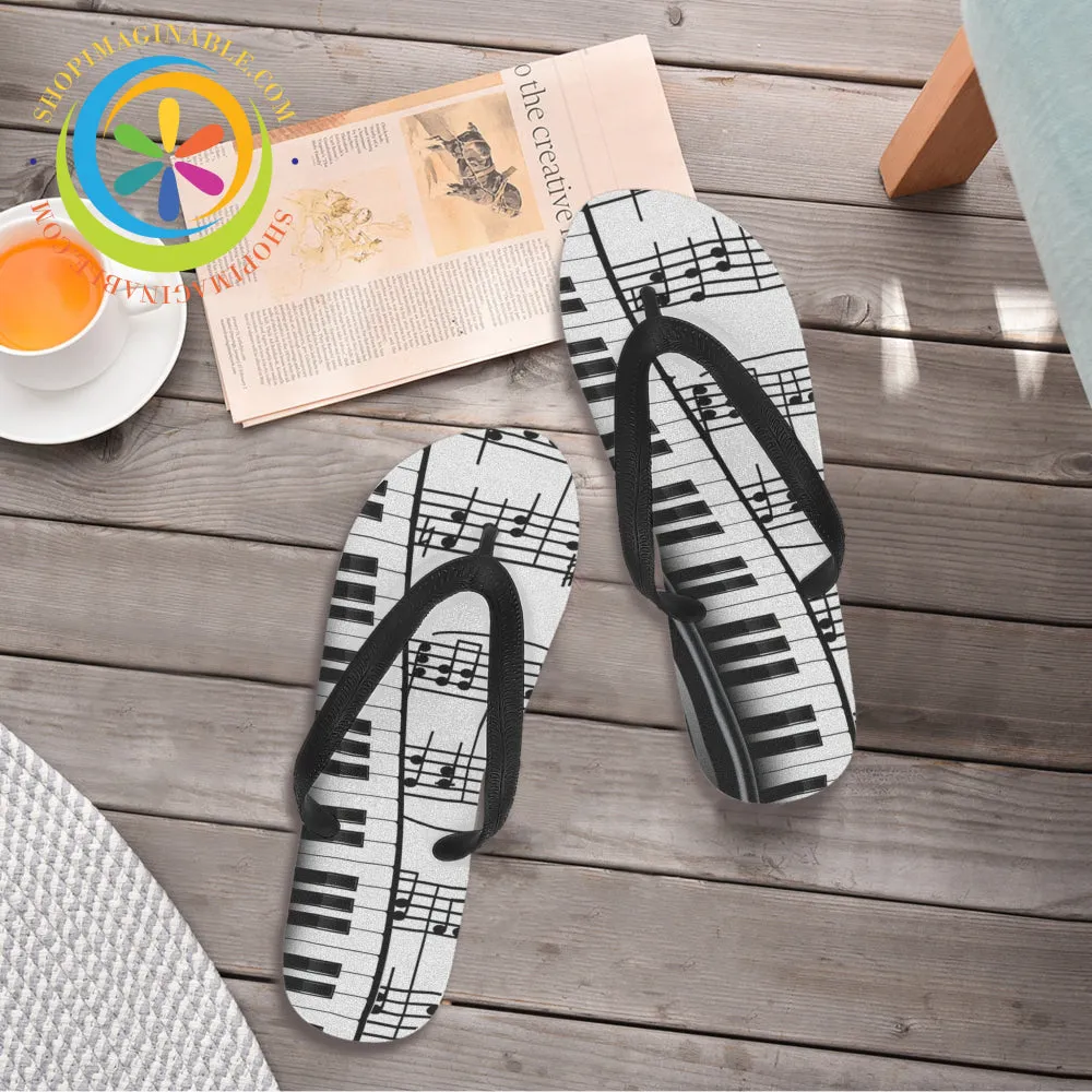 Piano Music Flip-Flops Men's & Ladies