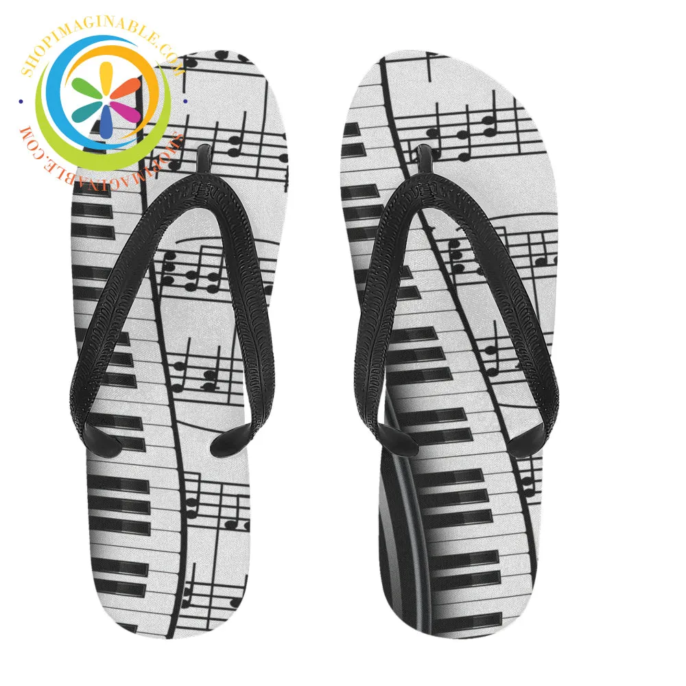 Piano Music Flip-Flops Men's & Ladies