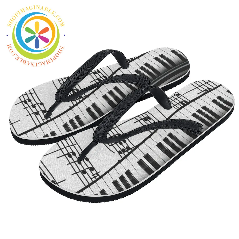 Piano Music Flip-Flops Men's & Ladies