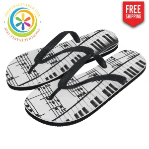 Piano Music Flip-Flops Men's & Ladies