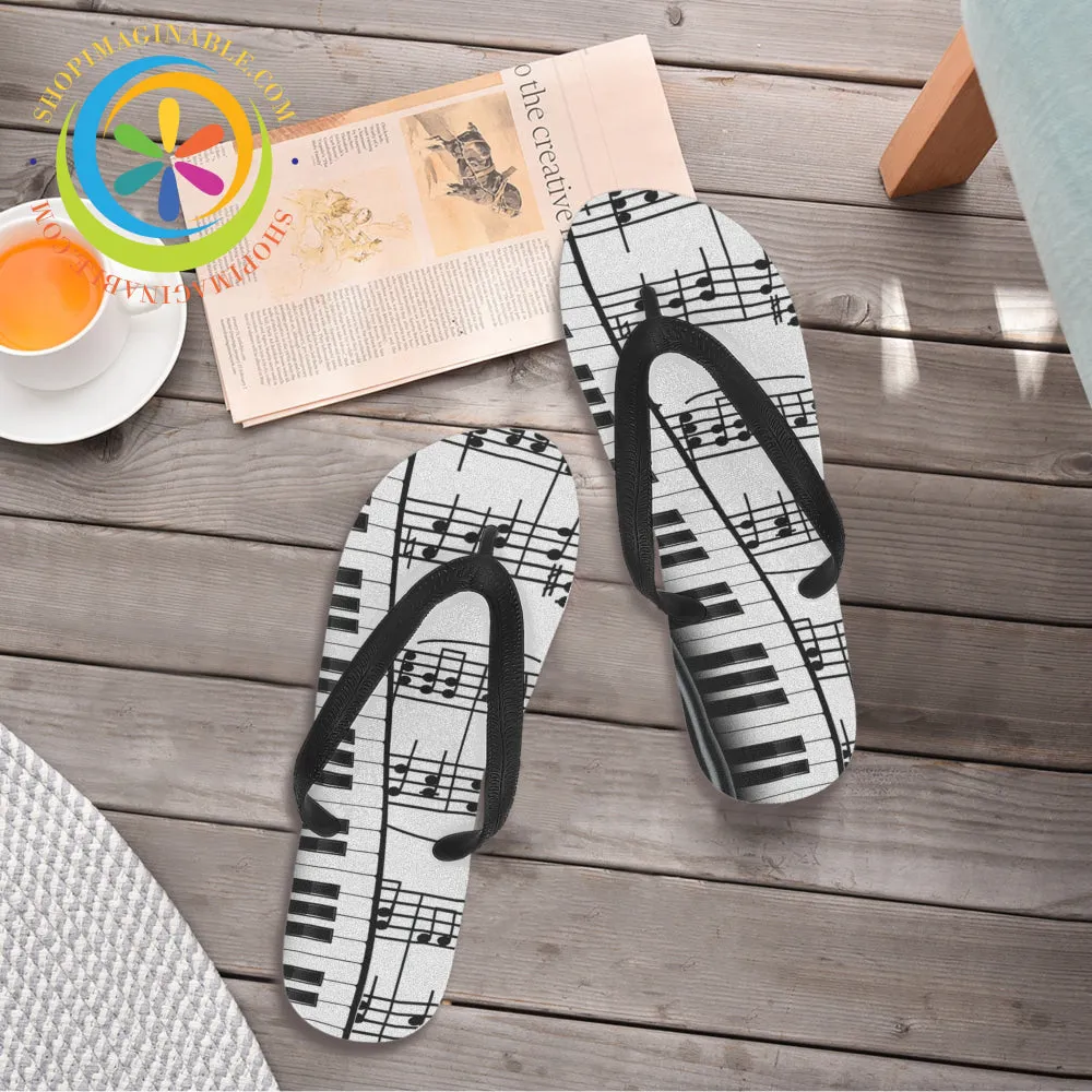 Piano Music Flip-Flops Men's & Ladies