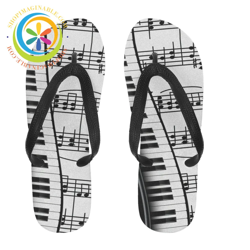 Piano Music Flip-Flops Men's & Ladies