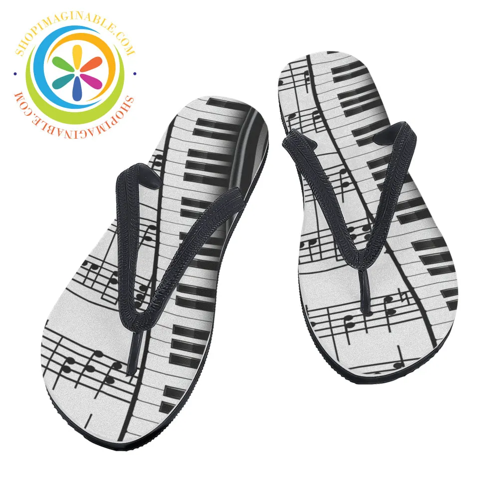 Piano Music Flip-Flops Men's & Ladies