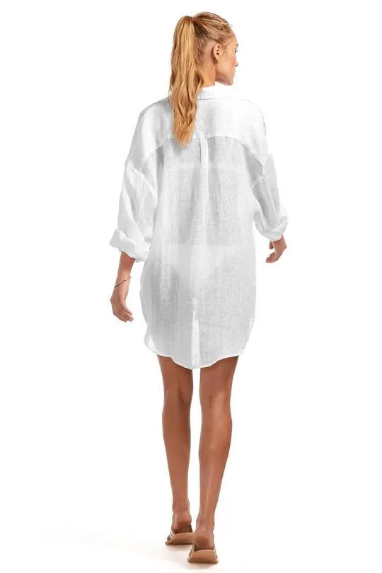 Playa Shirt Dress (EcoLinen Gauze White)