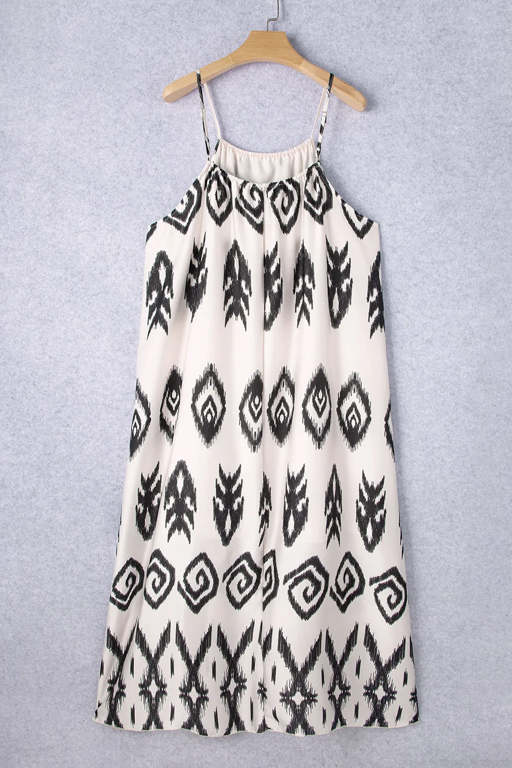 Plus Size Boho Ikat Print Maxi Dress