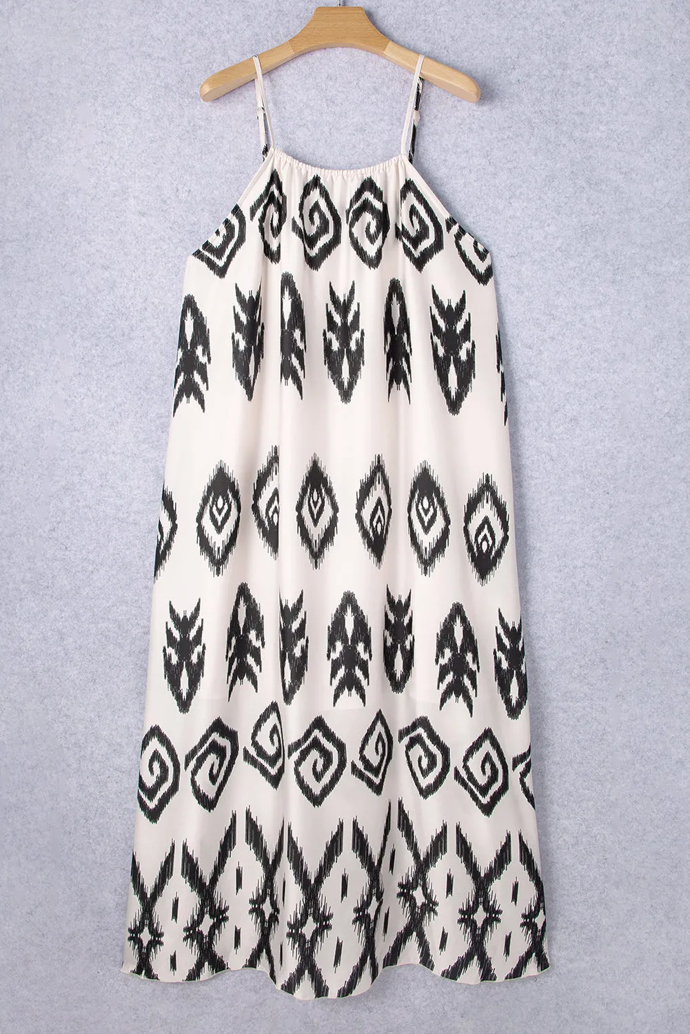 Plus Size Boho Ikat Print Maxi Dress