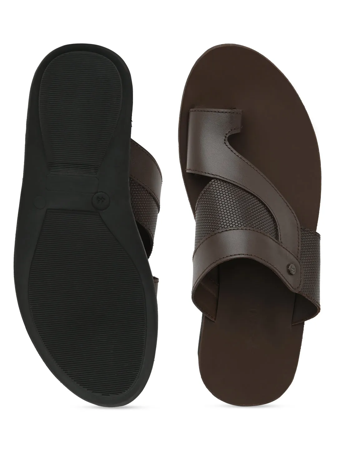 Regal Brown Men Casual One Toe Sandals