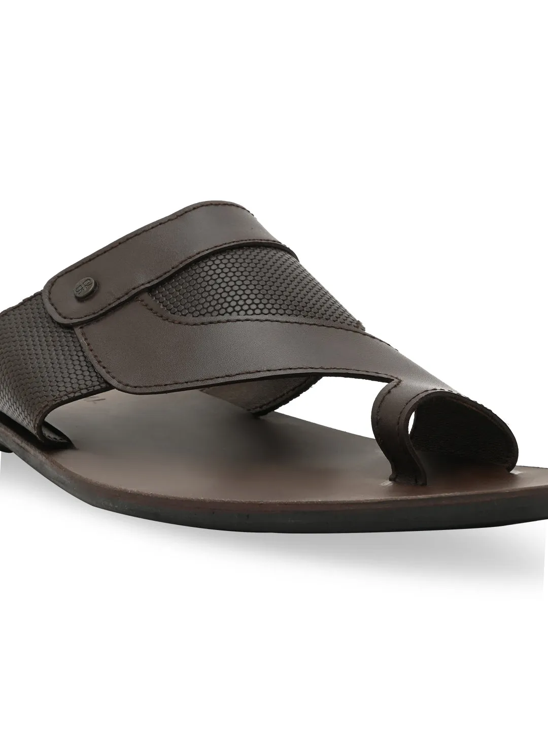 Regal Brown Men Casual One Toe Sandals