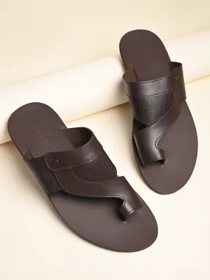 Regal Brown Men Casual One Toe Sandals