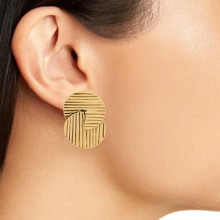 Retro Circle Clip Earrings