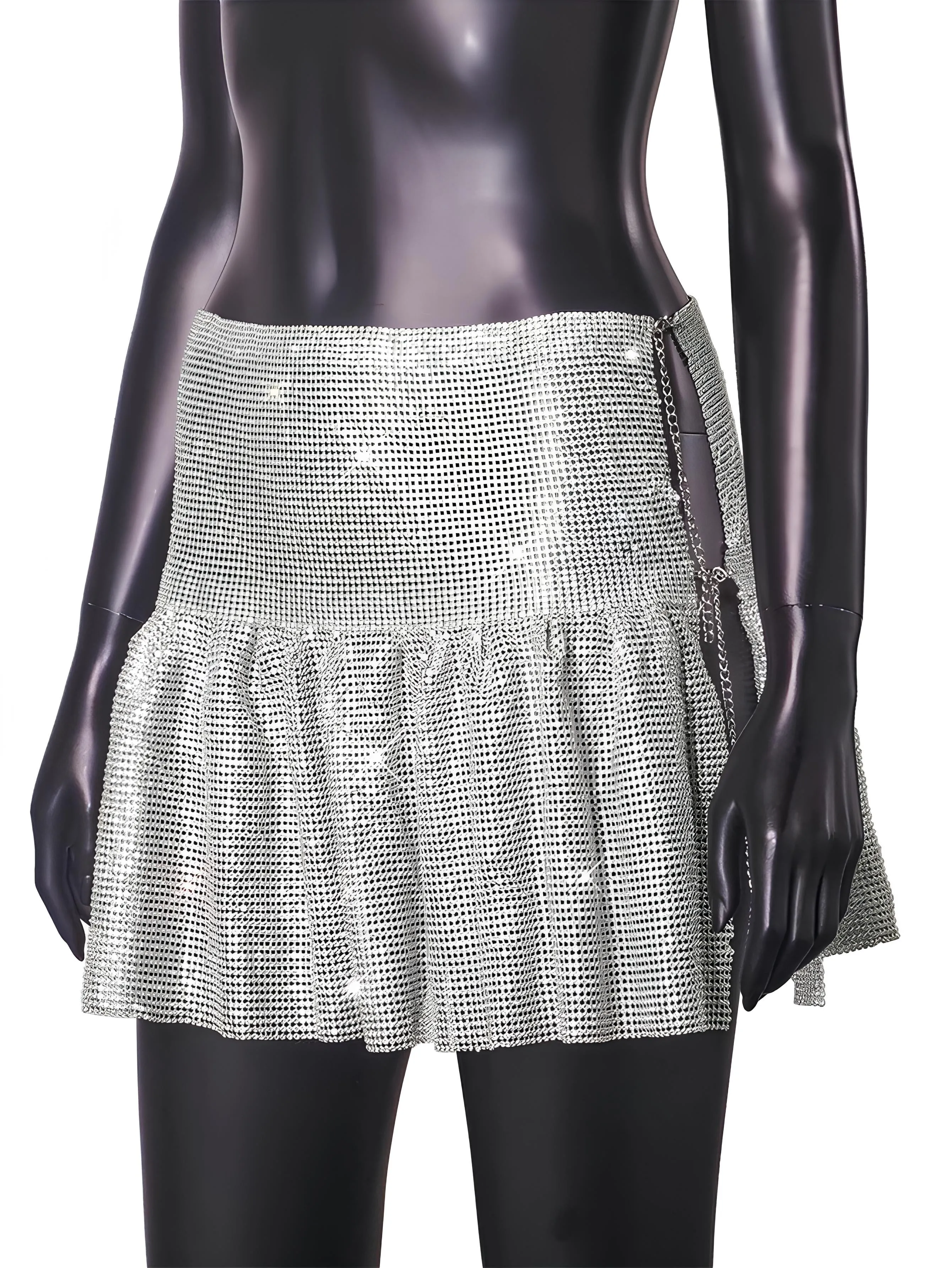 Rhinestone Mini Skirt  Sparkling Y2K Partywear
