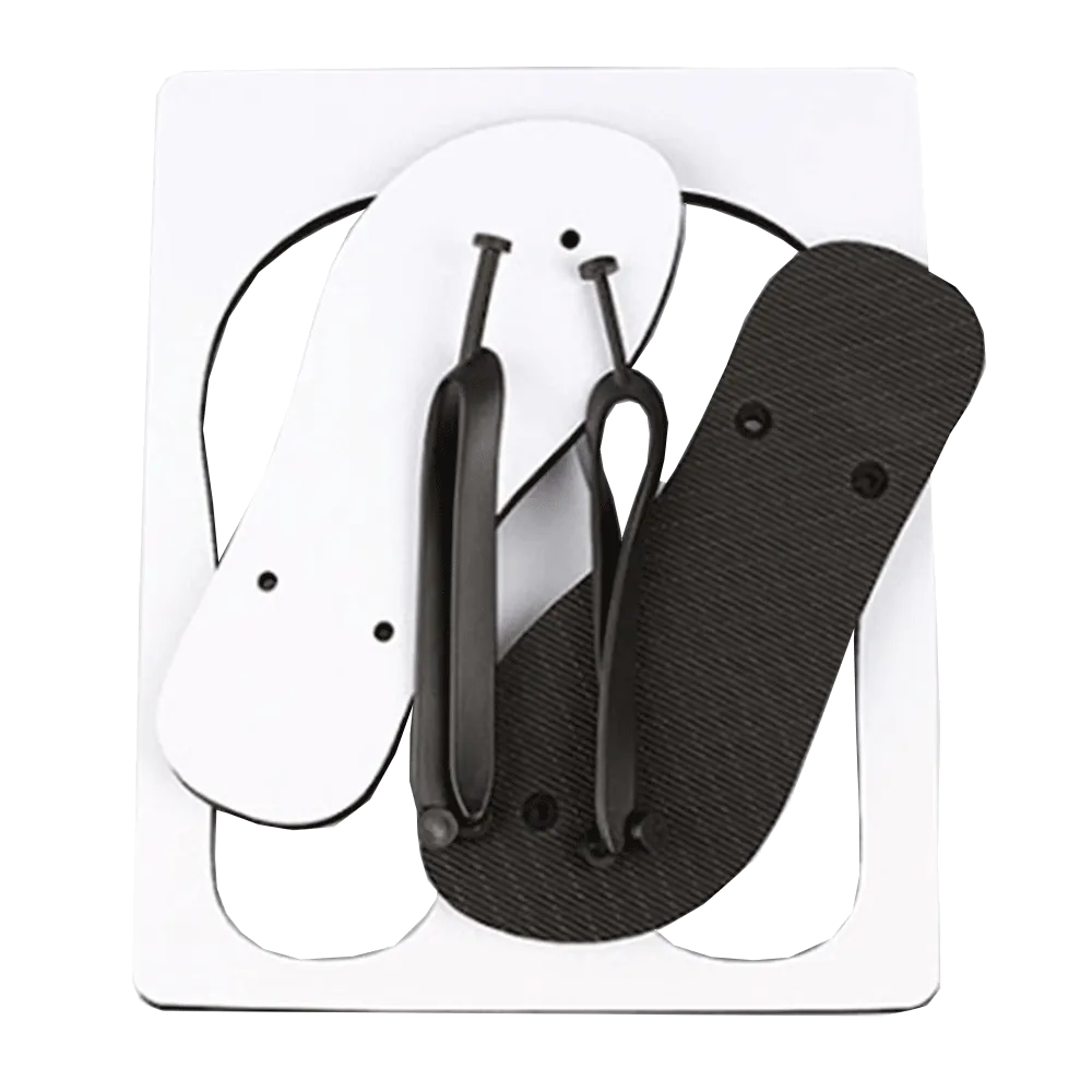Rubber Sandal Slippers/Sandals White (Flip Flops) - Sublimation