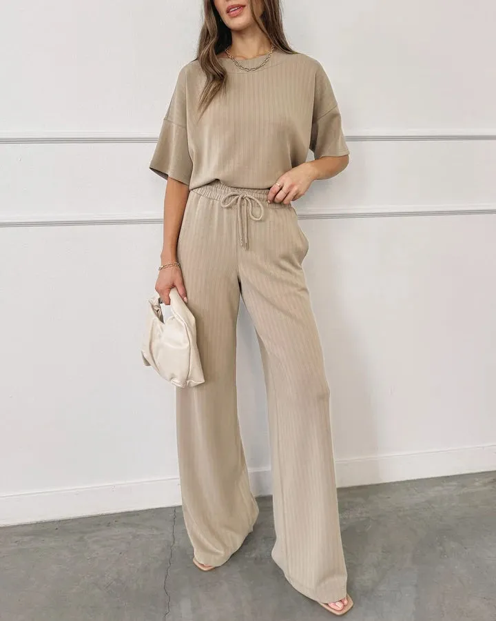 Scuba Wide Leg Pant | Wood