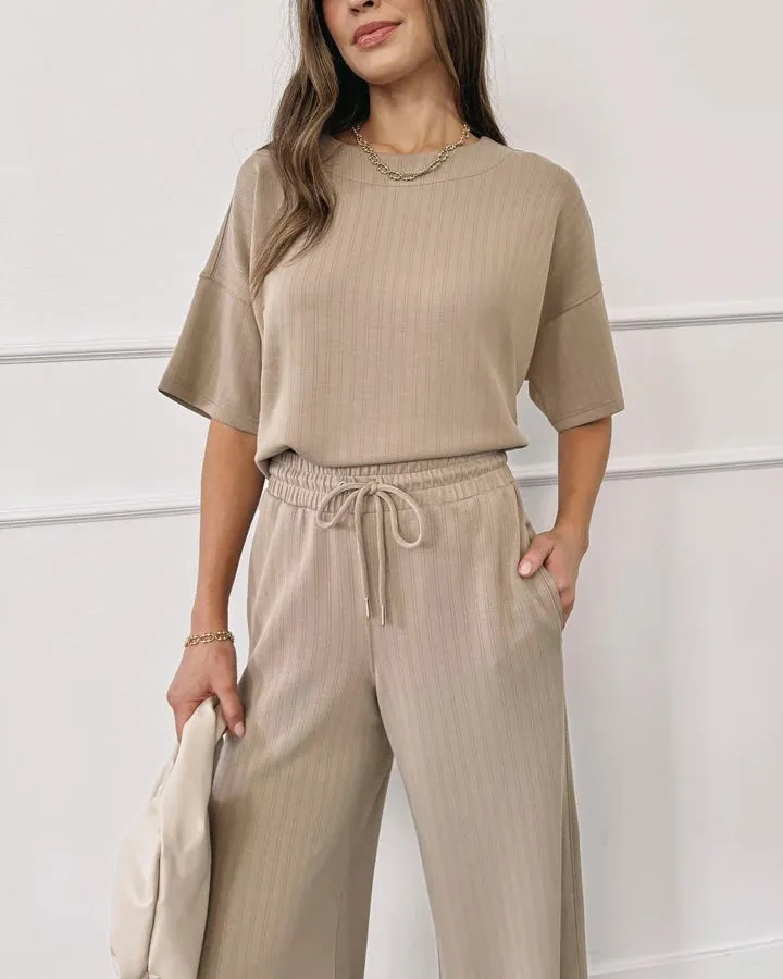 Scuba Wide Leg Pant | Wood