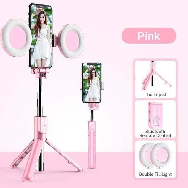 Selfie Stick- Led Ring Light Foldable Tripod Monopod