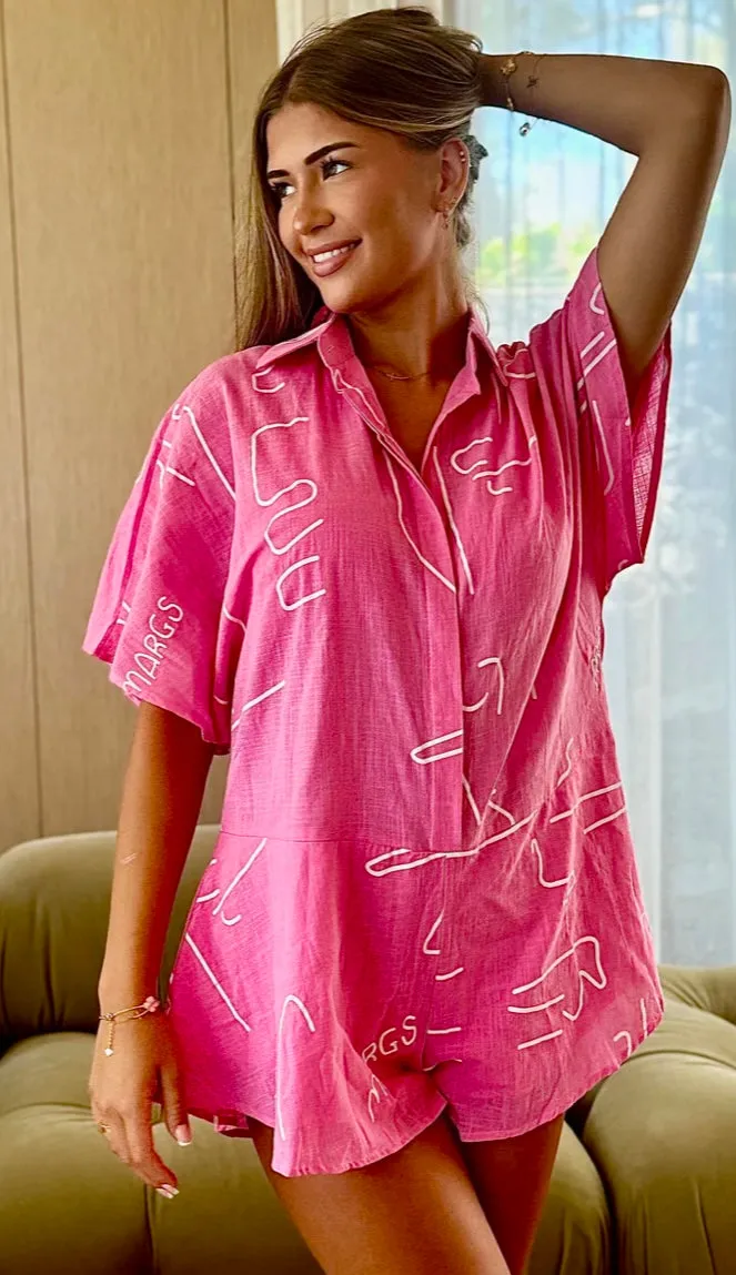 She Creates Stories - Margarita Playsuit - Pink