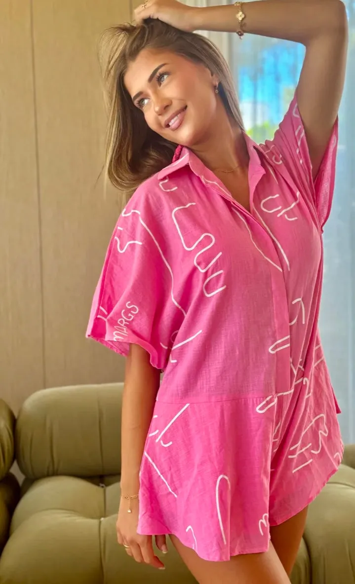She Creates Stories - Margarita Playsuit - Pink