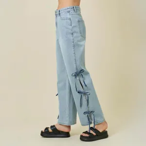 Side Bow Straight Jeans