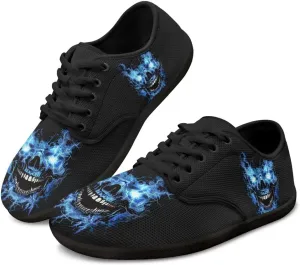 Skull Print Barefoot Shoes Women Walking Wide Toe Box Shoes Comfort Minimalist Breathable Non Slip Sneakers