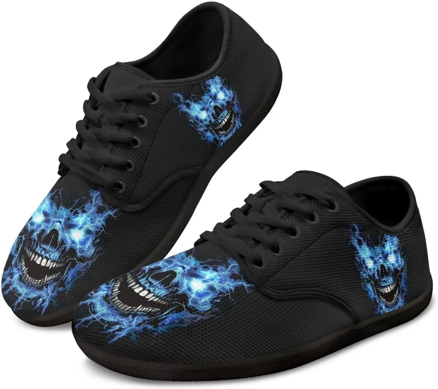 Skull Print Barefoot Shoes Women Walking Wide Toe Box Shoes Comfort Minimalist Breathable Non Slip Sneakers