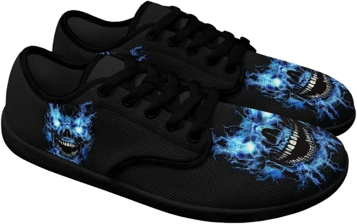Skull Print Barefoot Shoes Women Walking Wide Toe Box Shoes Comfort Minimalist Breathable Non Slip Sneakers