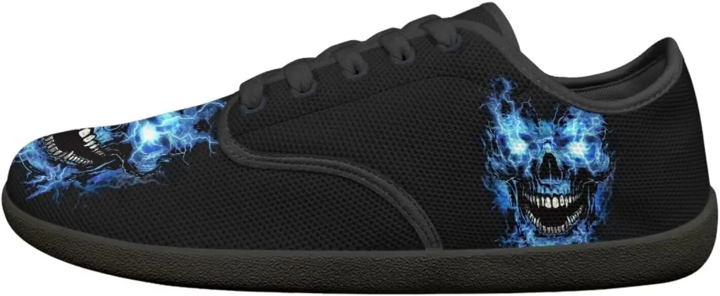 Skull Print Barefoot Shoes Women Walking Wide Toe Box Shoes Comfort Minimalist Breathable Non Slip Sneakers